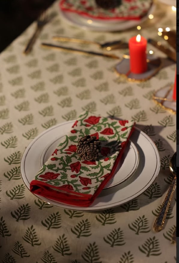 Printed Napkins (Pack of 4) - Hicks Scarlet