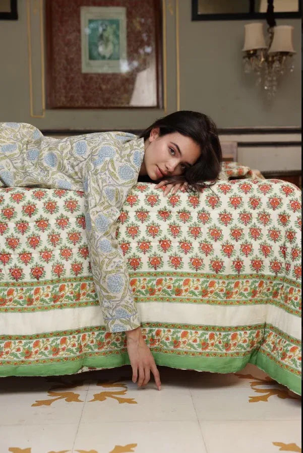Luxury Quilted Bedspread / Eiderdown - Beacon Amber