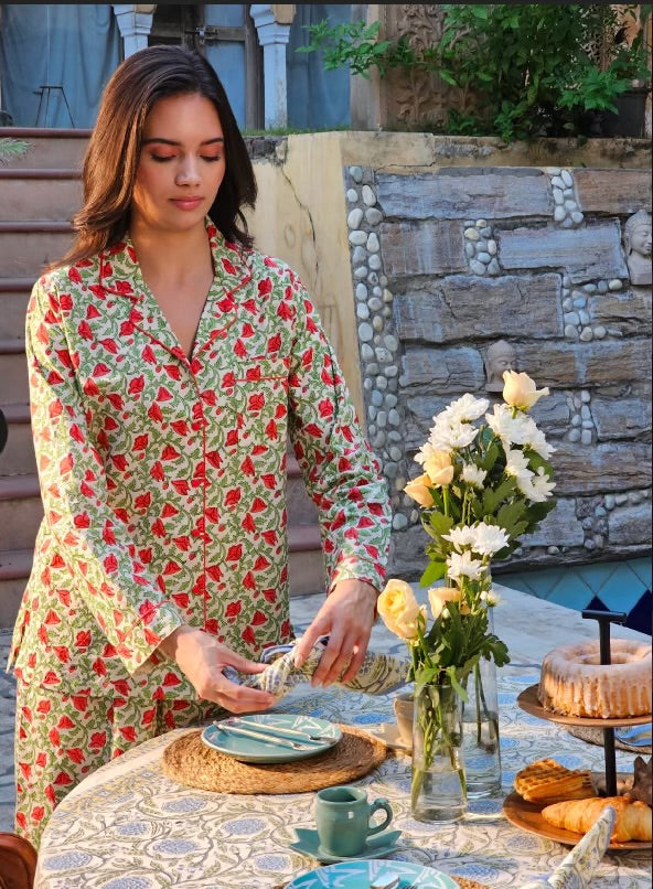 Cotton Pyjamas - Hicks Scarlet