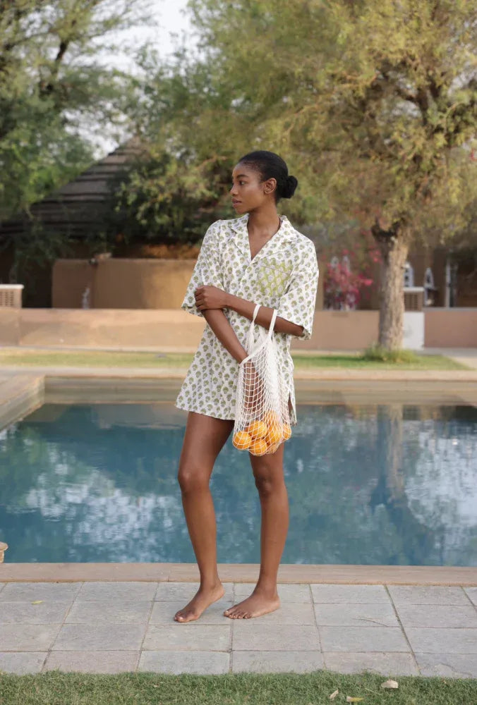 Cotton Nightshirt - Booti Olive