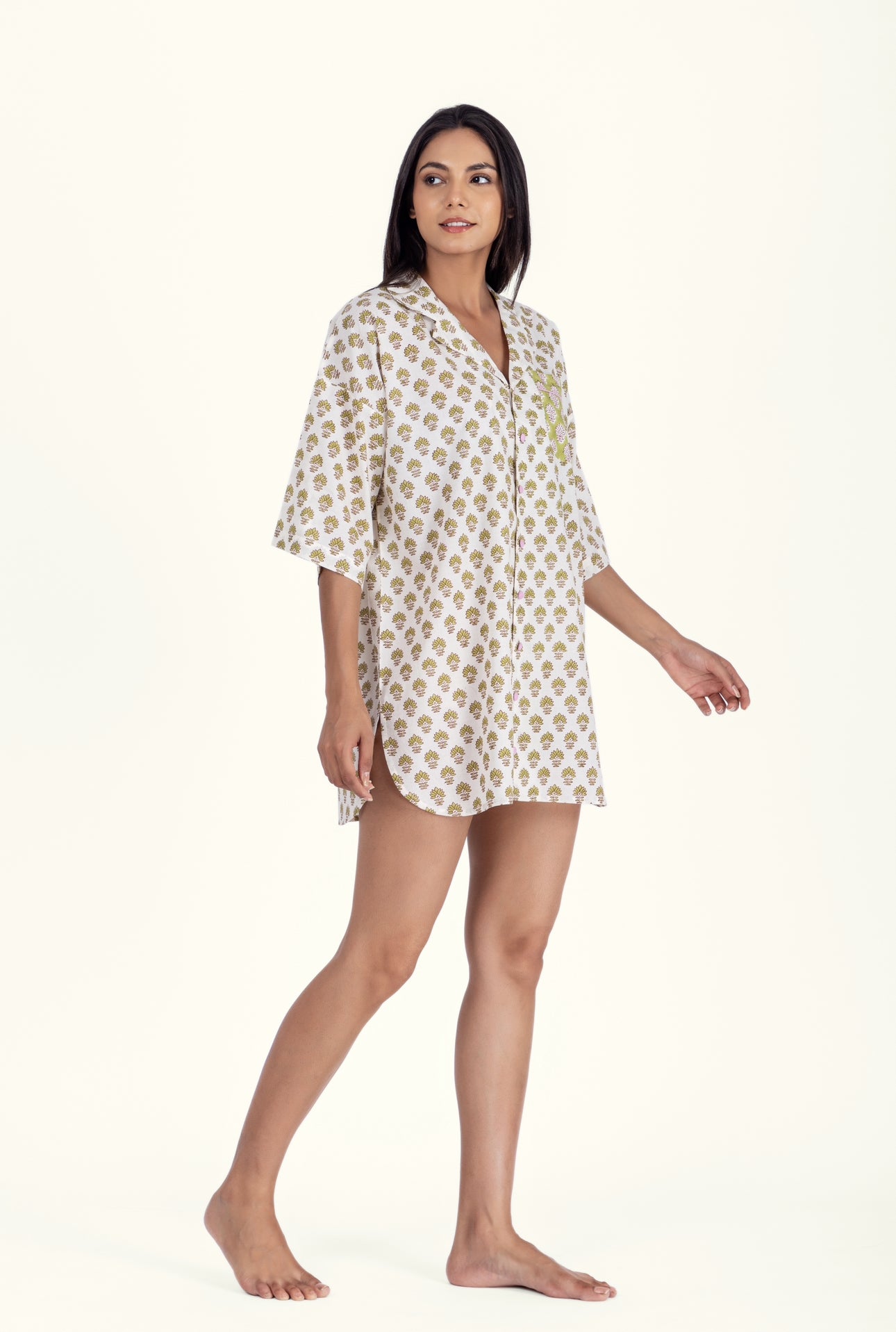 Cotton Nightshirt - Booti Olive