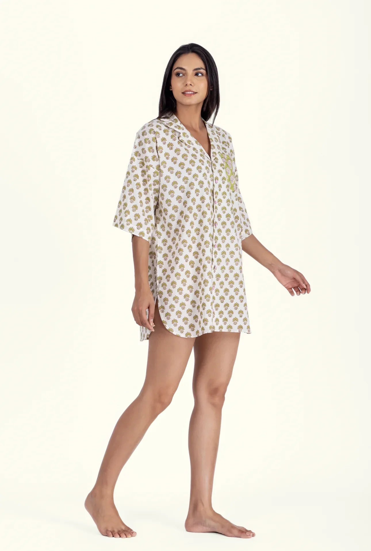 Cotton Nightshirt - Booti Olive