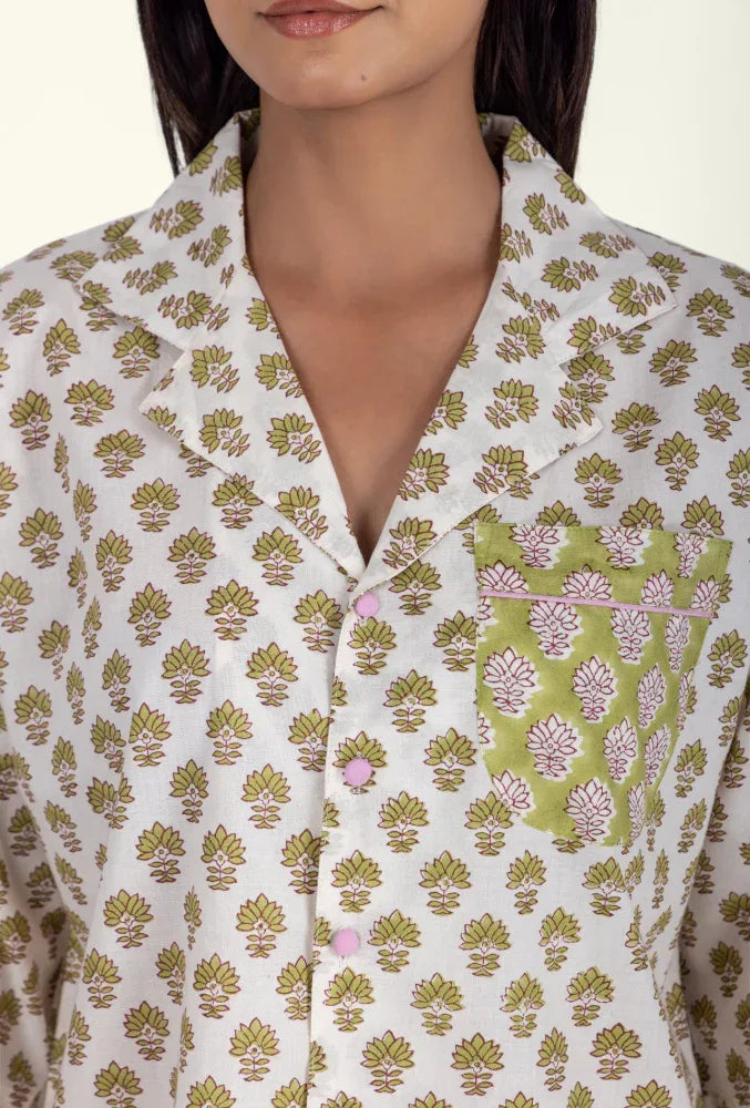 Cotton Nightshirt - Booti Olive
