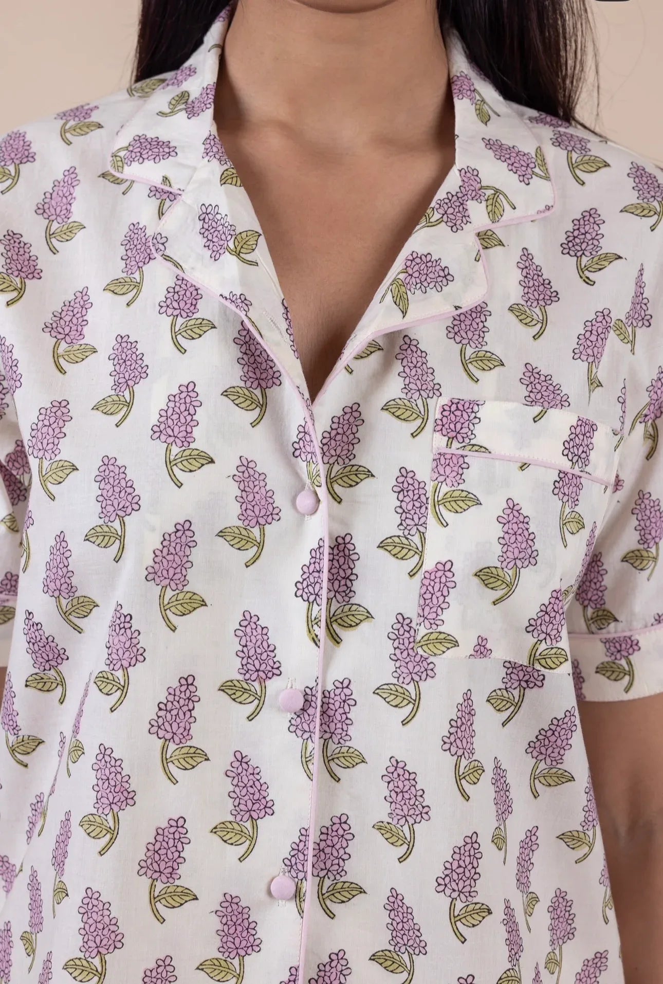 Short Cotton Pyjamas - Veronica Mauve