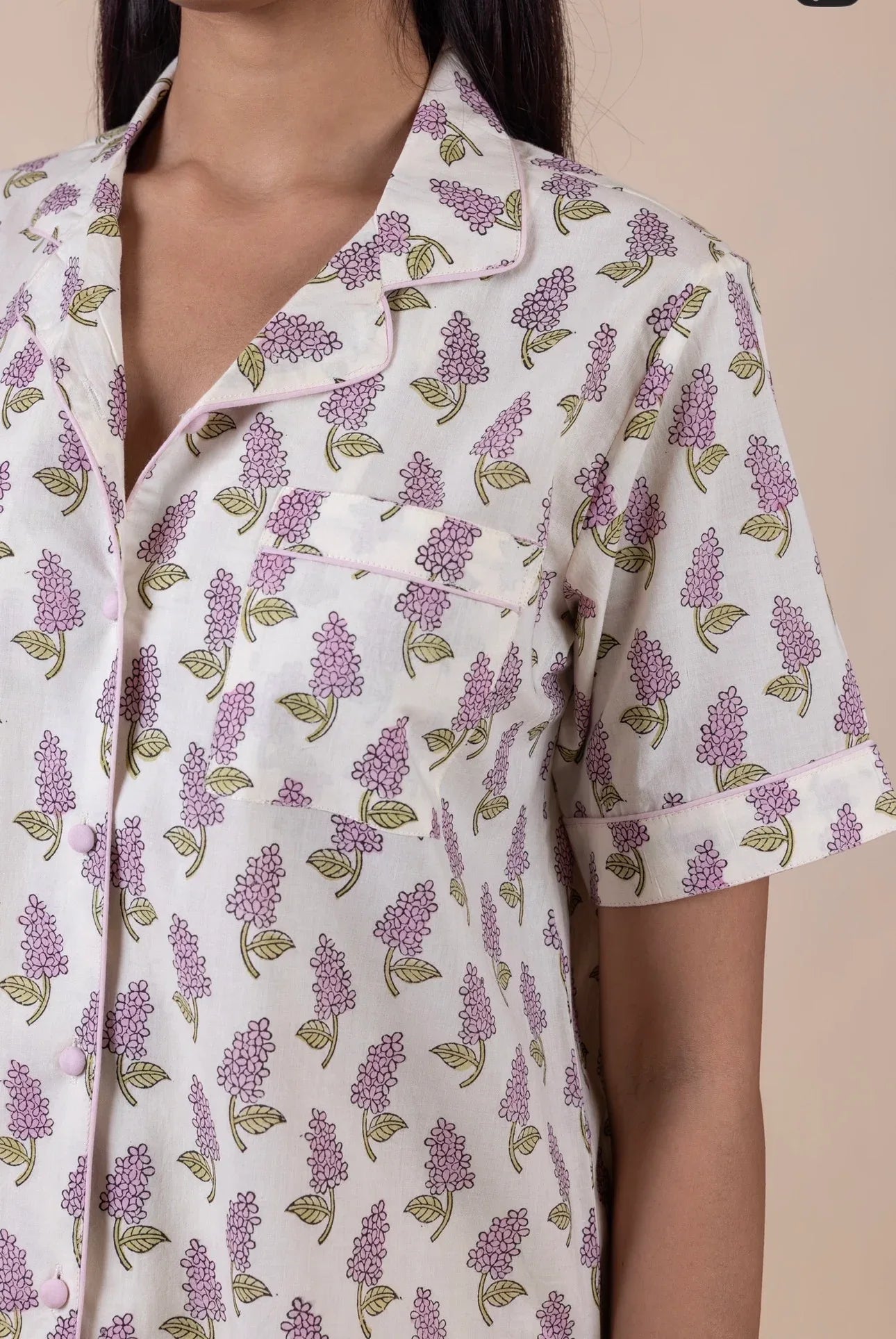 Short Cotton Pyjamas - Veronica Mauve