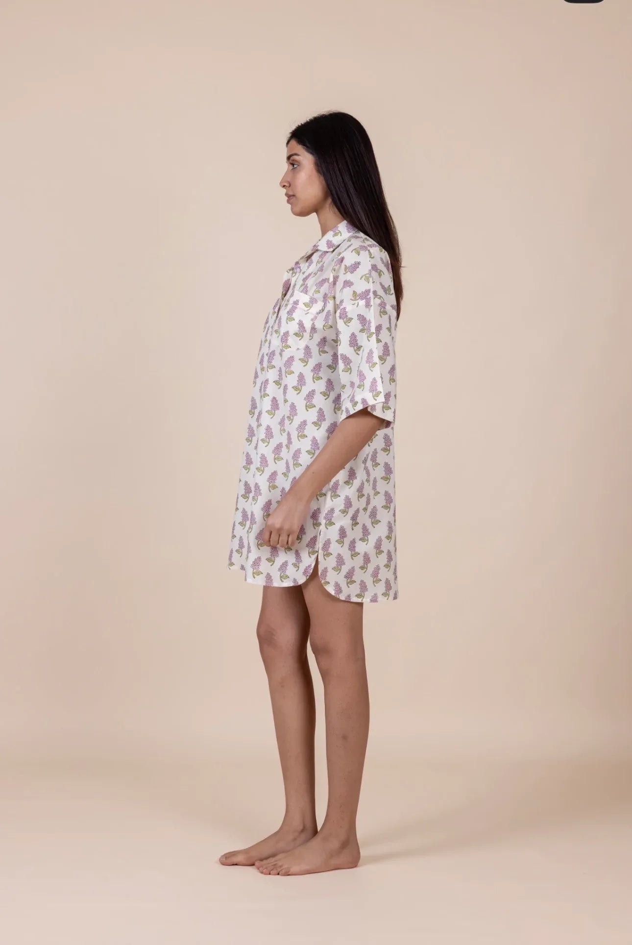 Cotton Nightshirt - Veronica Mauve