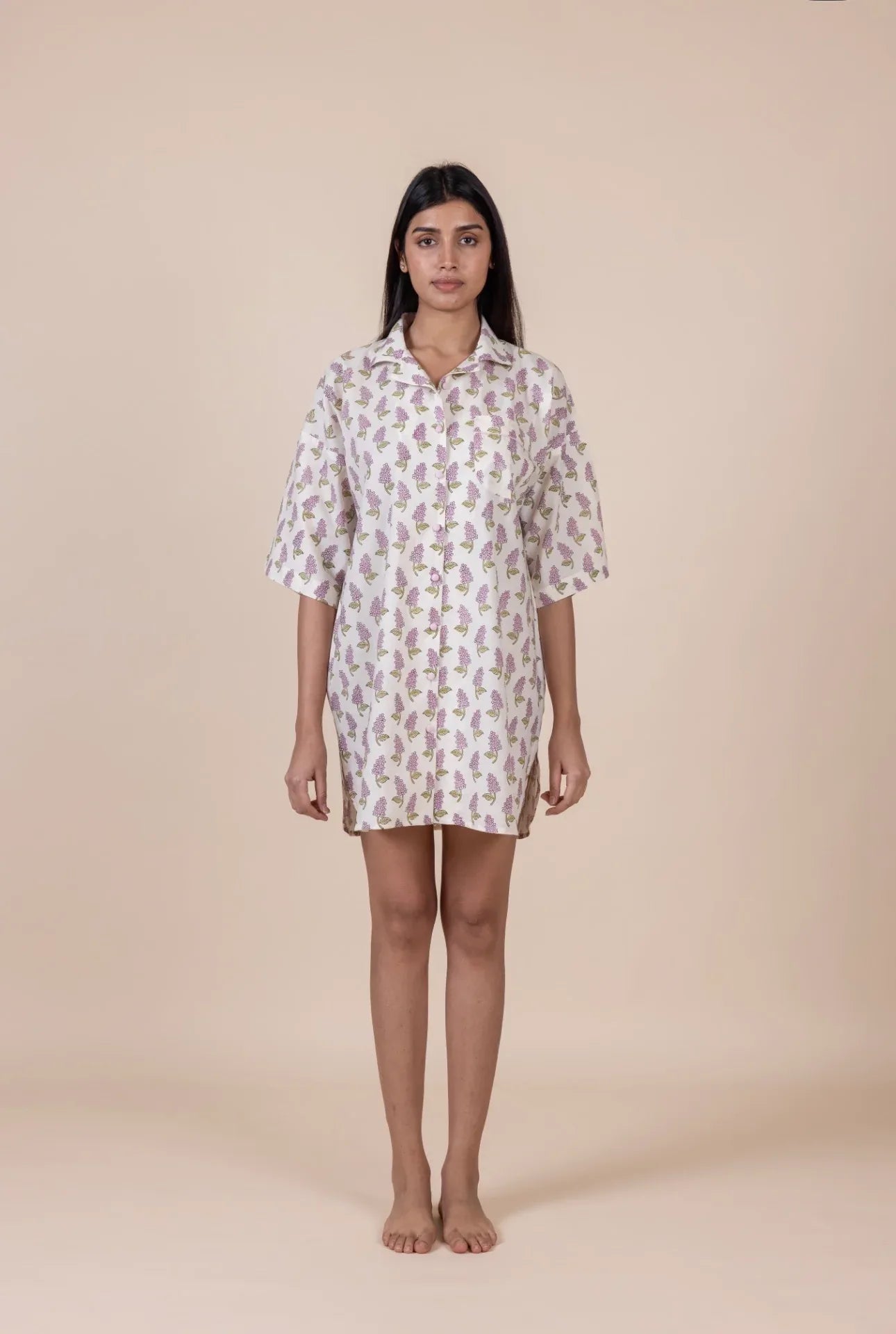 Cotton Nightshirt - Veronica Mauve