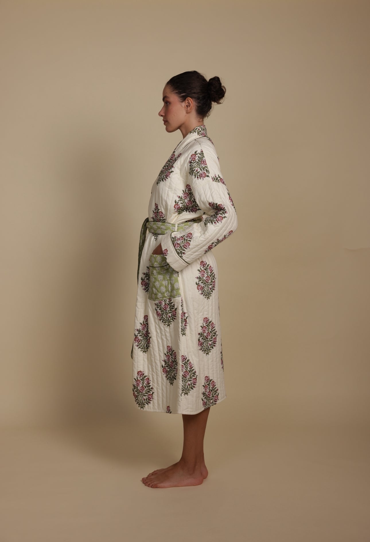 Quilted Luxury Cotton Dressing Gown / Robe - Wilson Rose