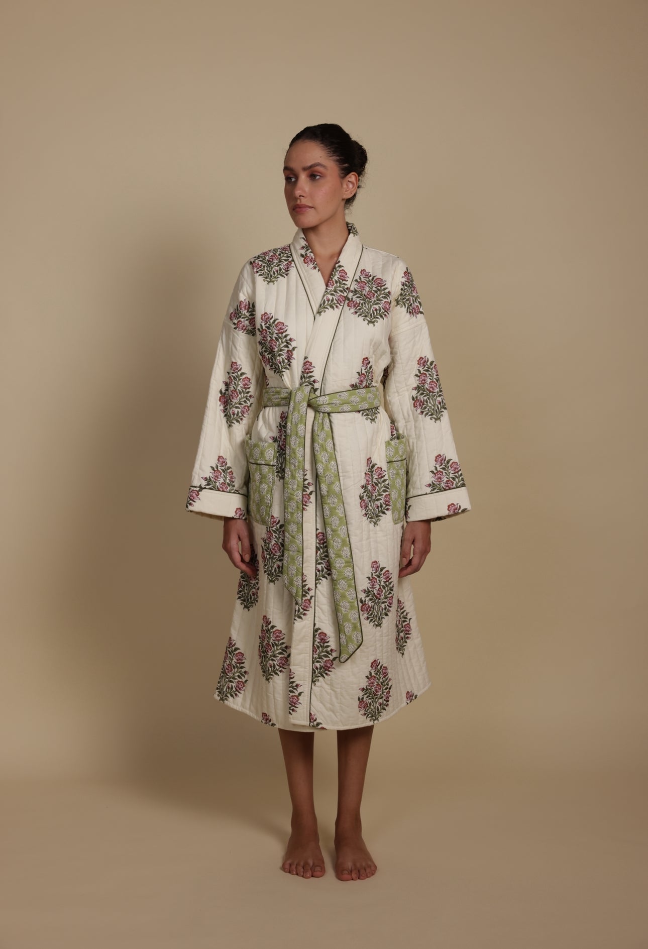Quilted Luxury Cotton Dressing Gown / Robe - Wilson Rose