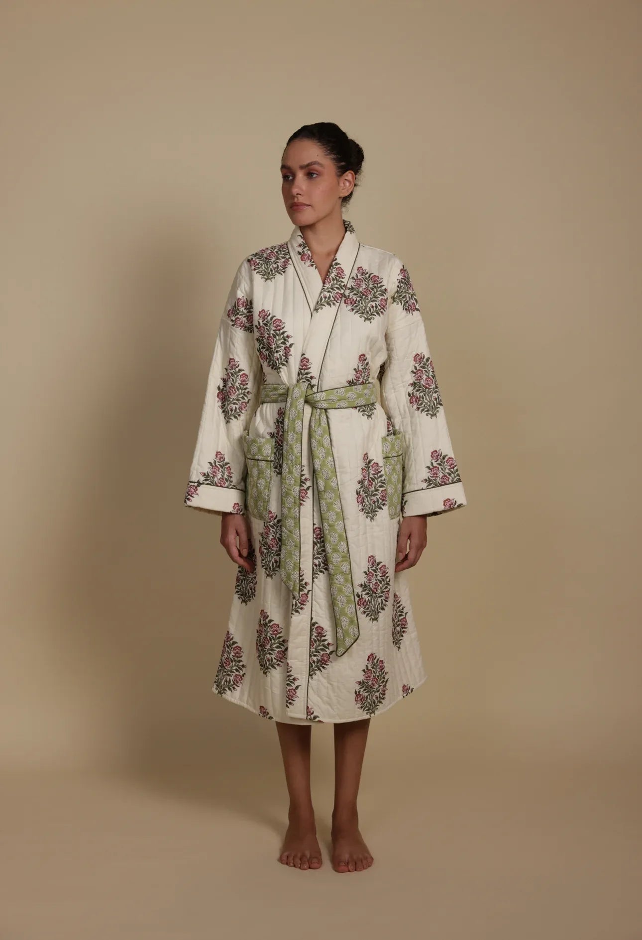 Quilted Luxury Cotton Dressing Gown / Robe - Wilson Rose
