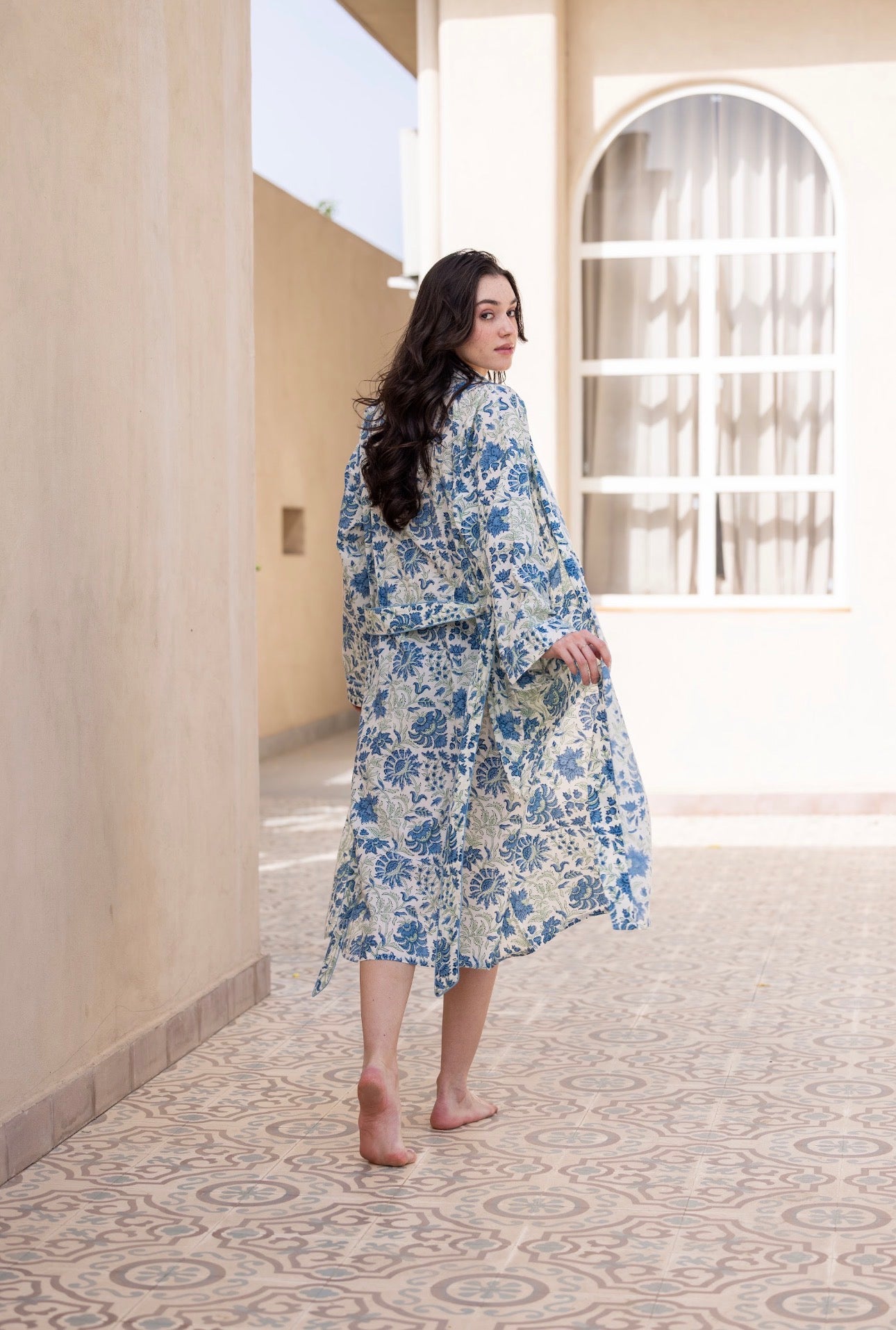 Cotton Dressing Gown / Robe - Willersey Breeze