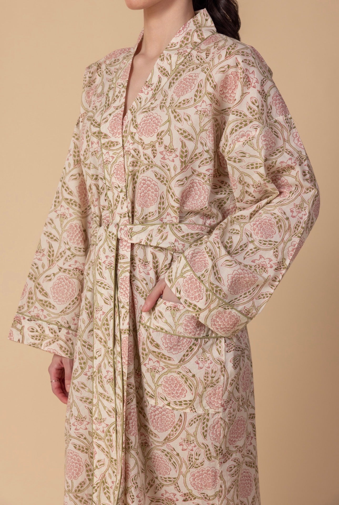 Cotton Dressing Gown / Robe - Wolds Bloom