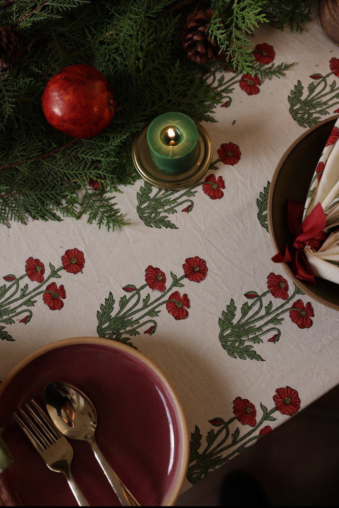 Printed Tablecloth - Condicote Poppy