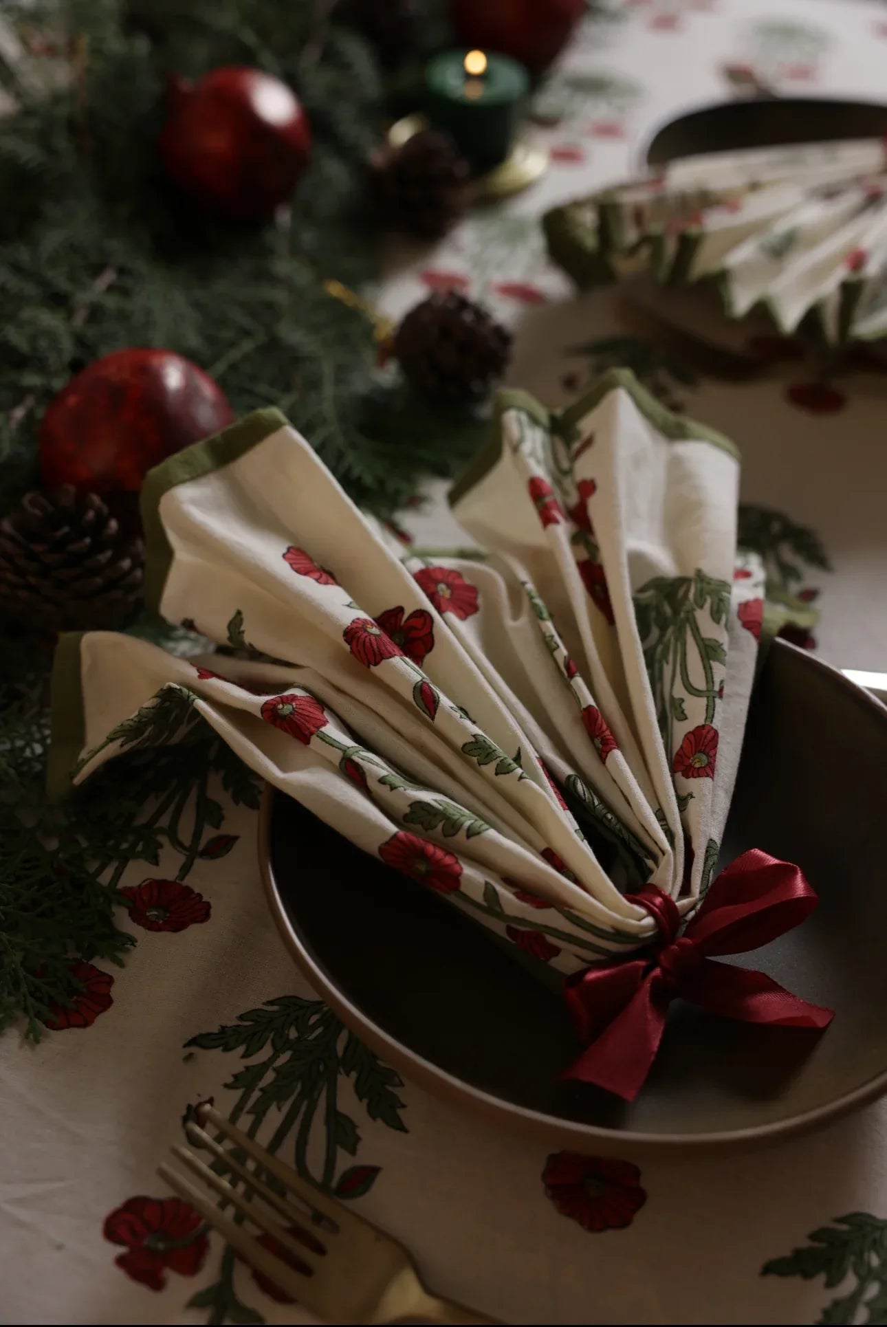 Printed Napkins (Pack of 4) - Condicote Poppy