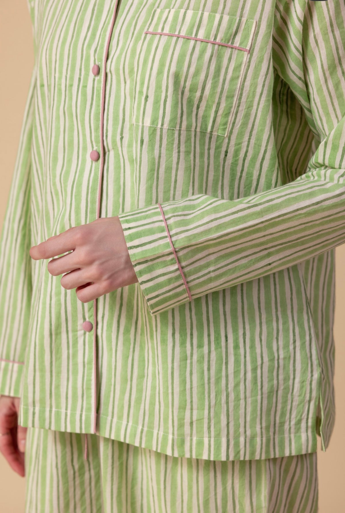 Cotton Pyjamas - Hedgerow Stripe