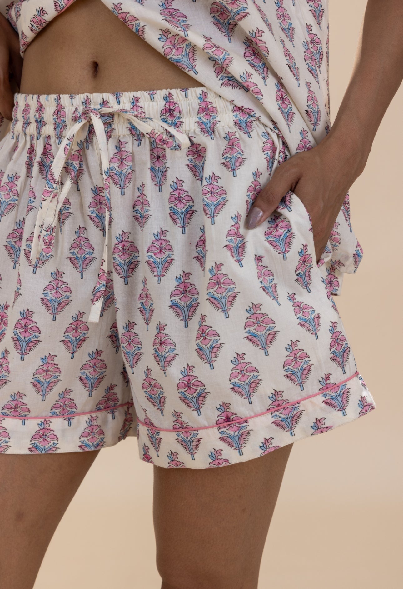 Short Cotton Pyjamas - Booti Blush Bloom