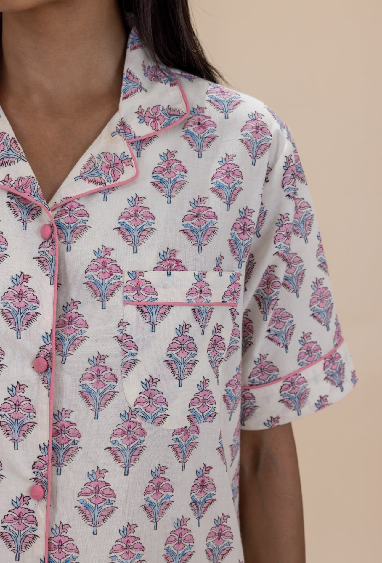 Short Cotton Pyjamas - Booti Blush Bloom
