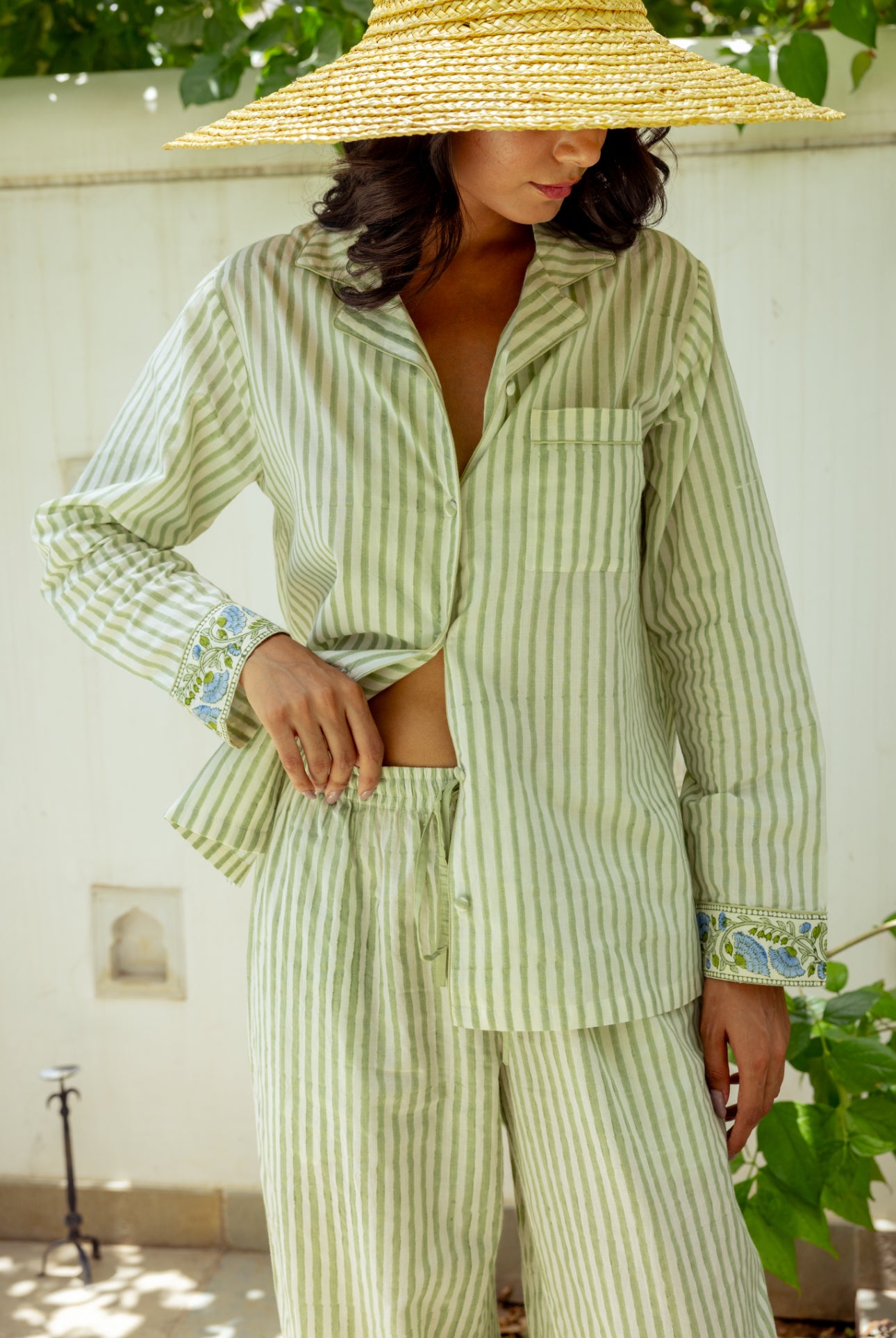 Cotton Pyjamas - Willow Stripe