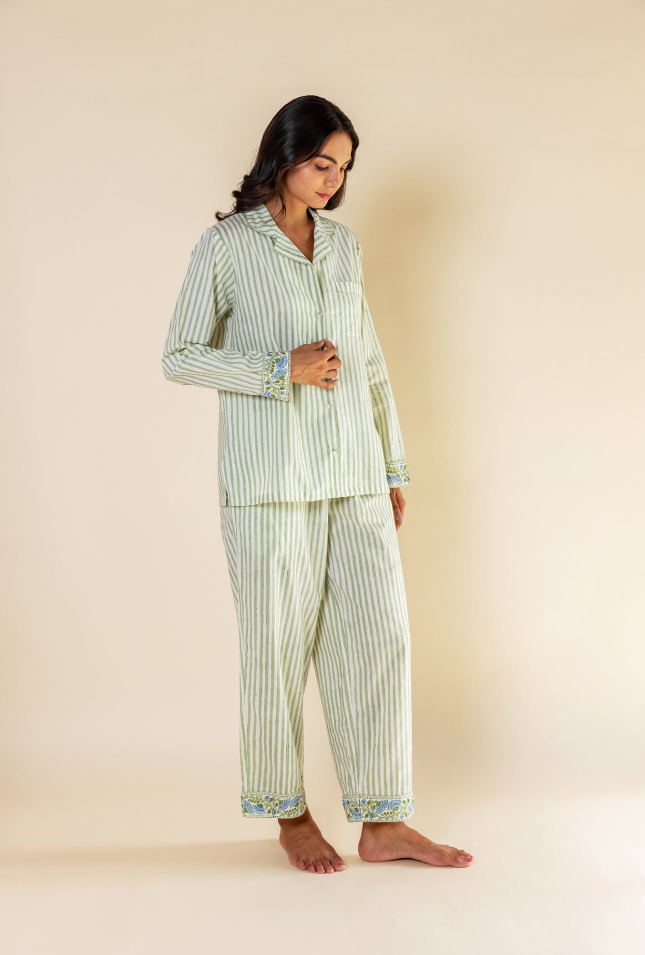 Cotton Pyjamas - Willow Stripe