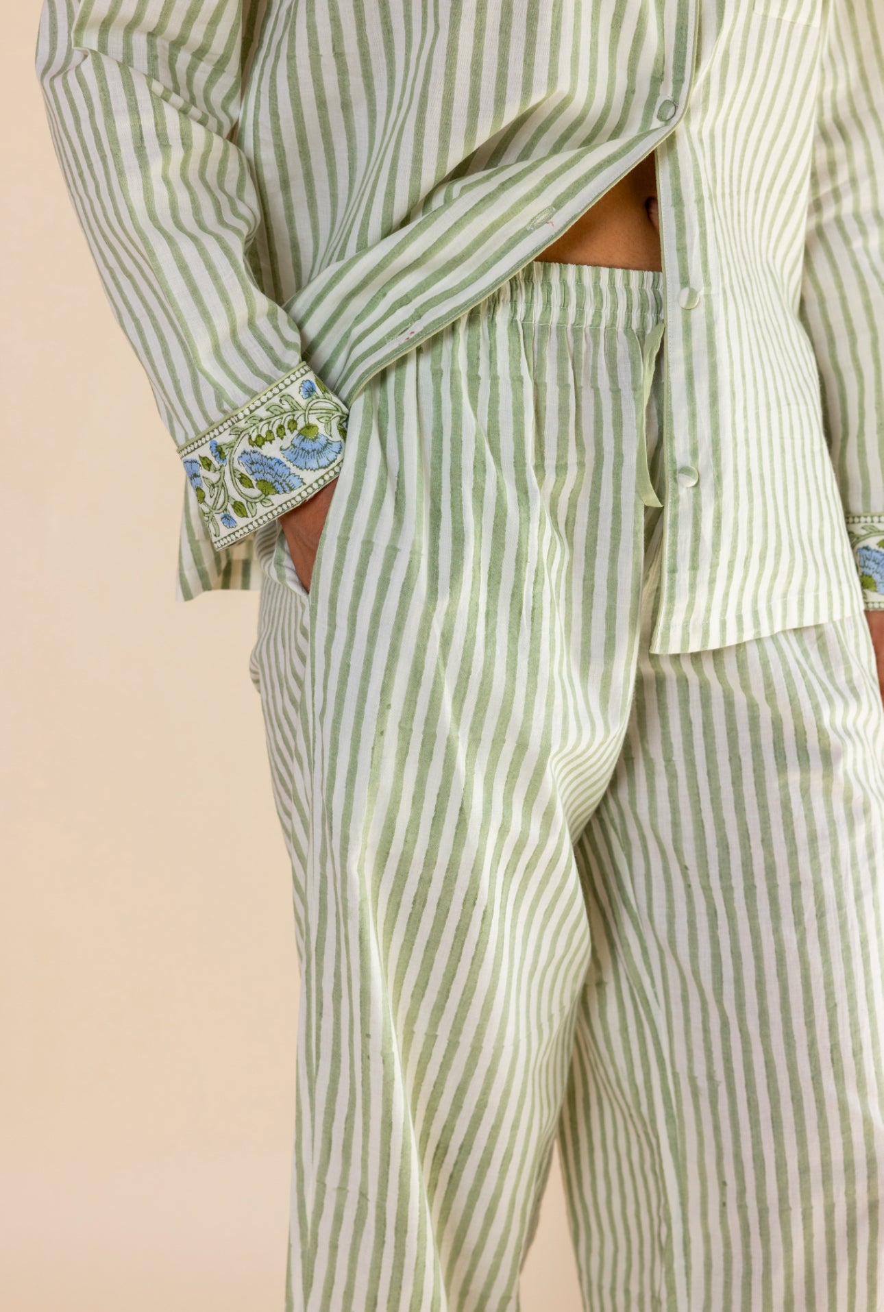 Cotton Pyjamas - Willow Stripe