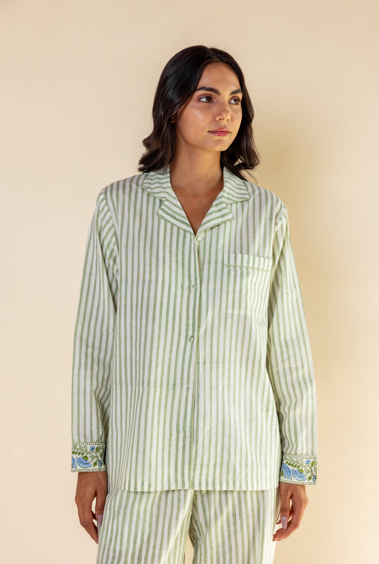 Cotton Pyjamas - Willow Stripe