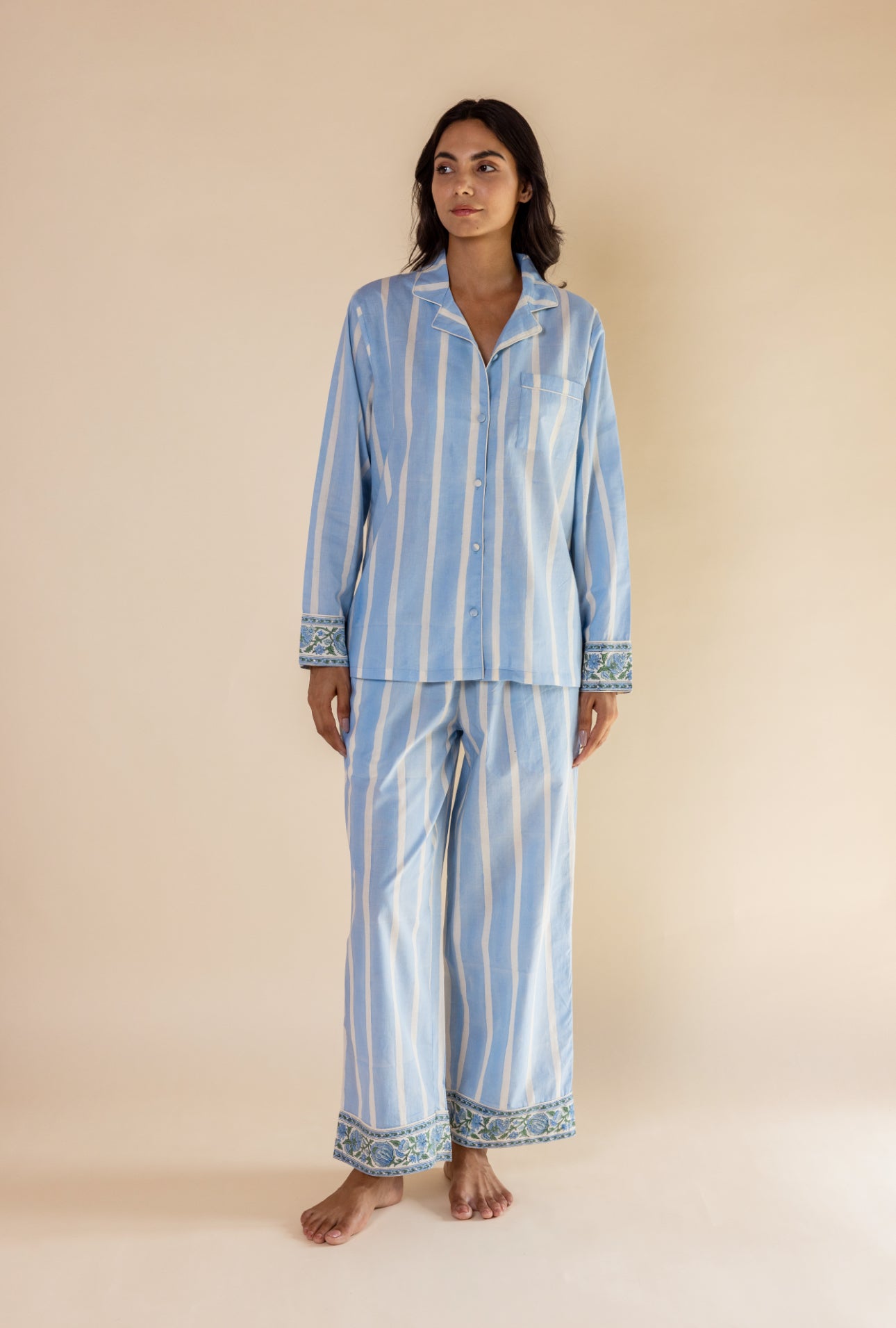 Cotton Pyjamas - Ocean Stripe