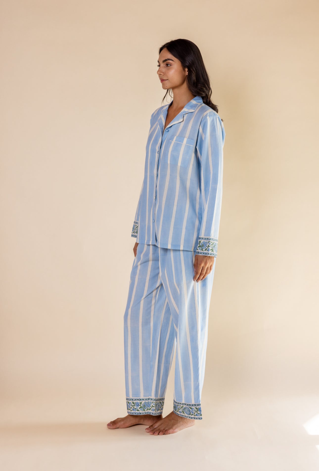 Cotton Pyjamas - Ocean Stripe