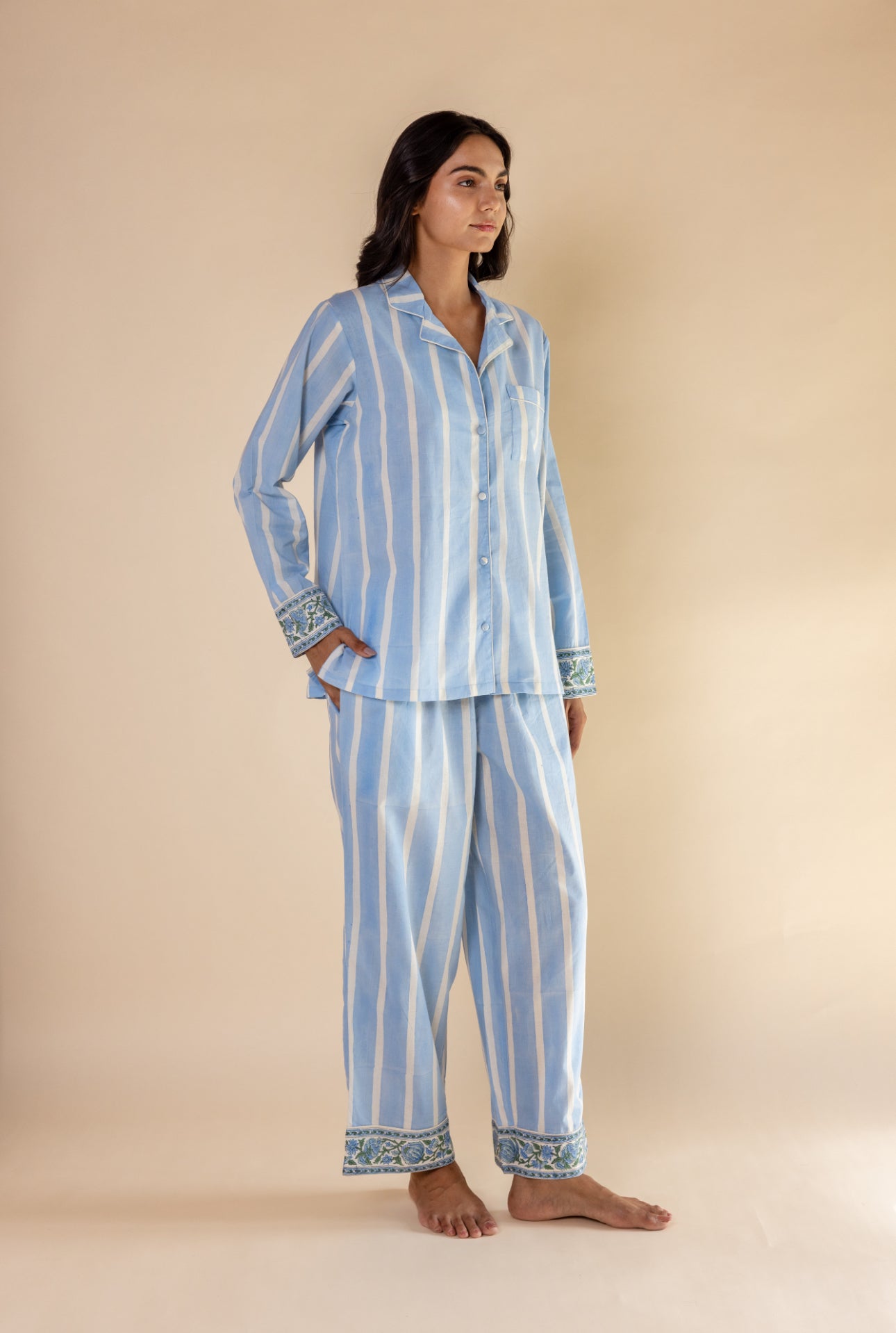 Cotton Pyjamas - Ocean Stripe