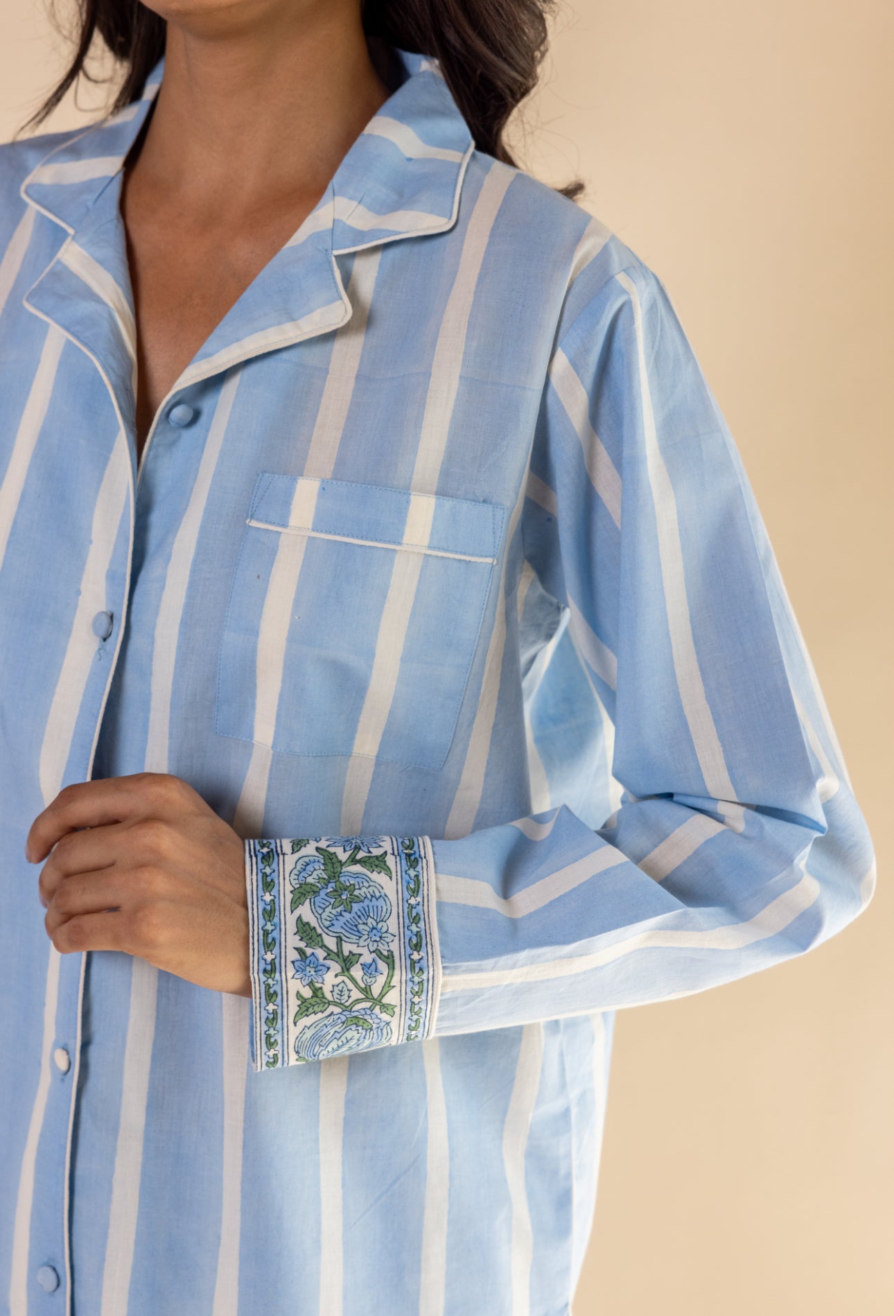 Cotton Pyjamas - Ocean Stripe