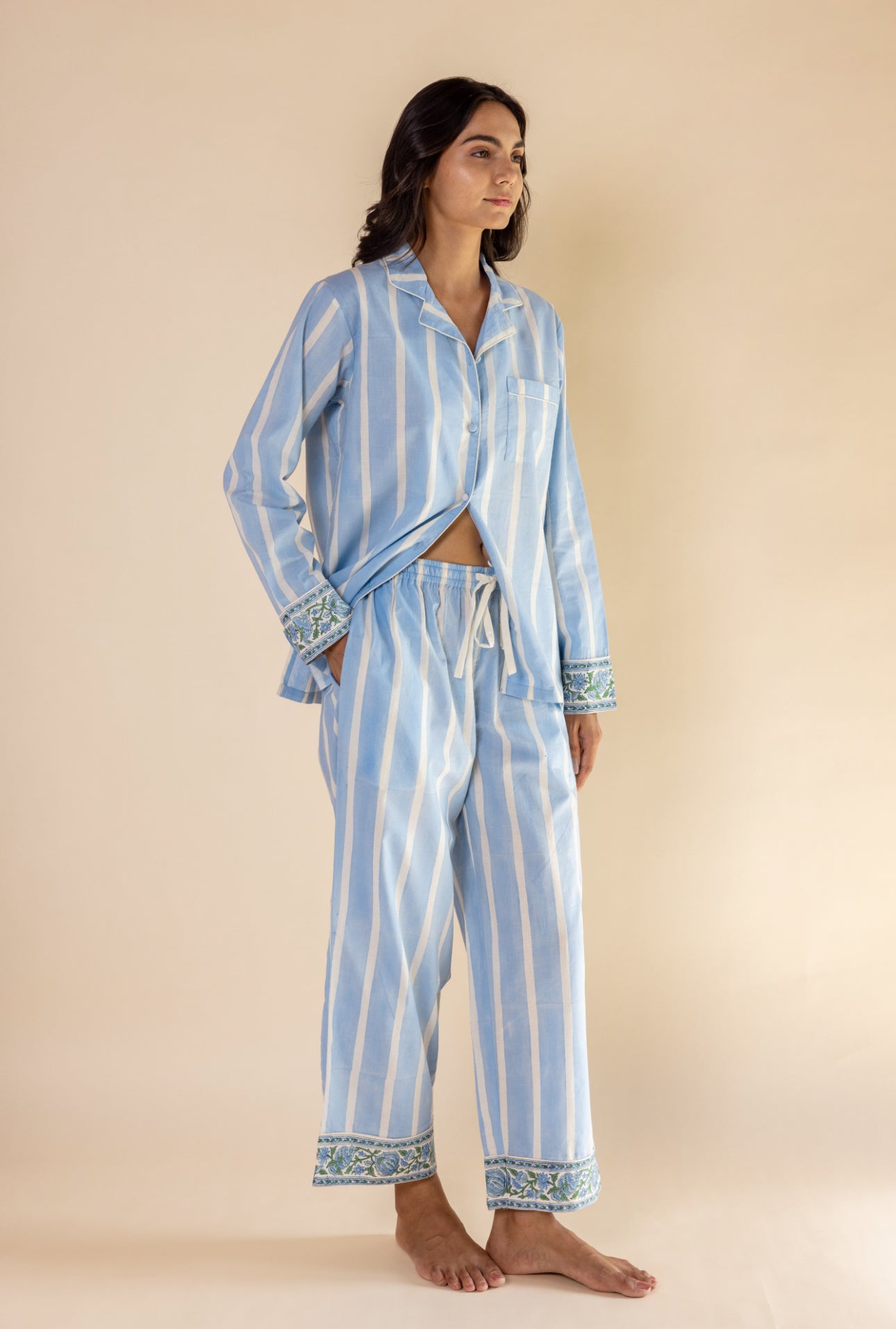 Cotton Pyjamas - Ocean Stripe