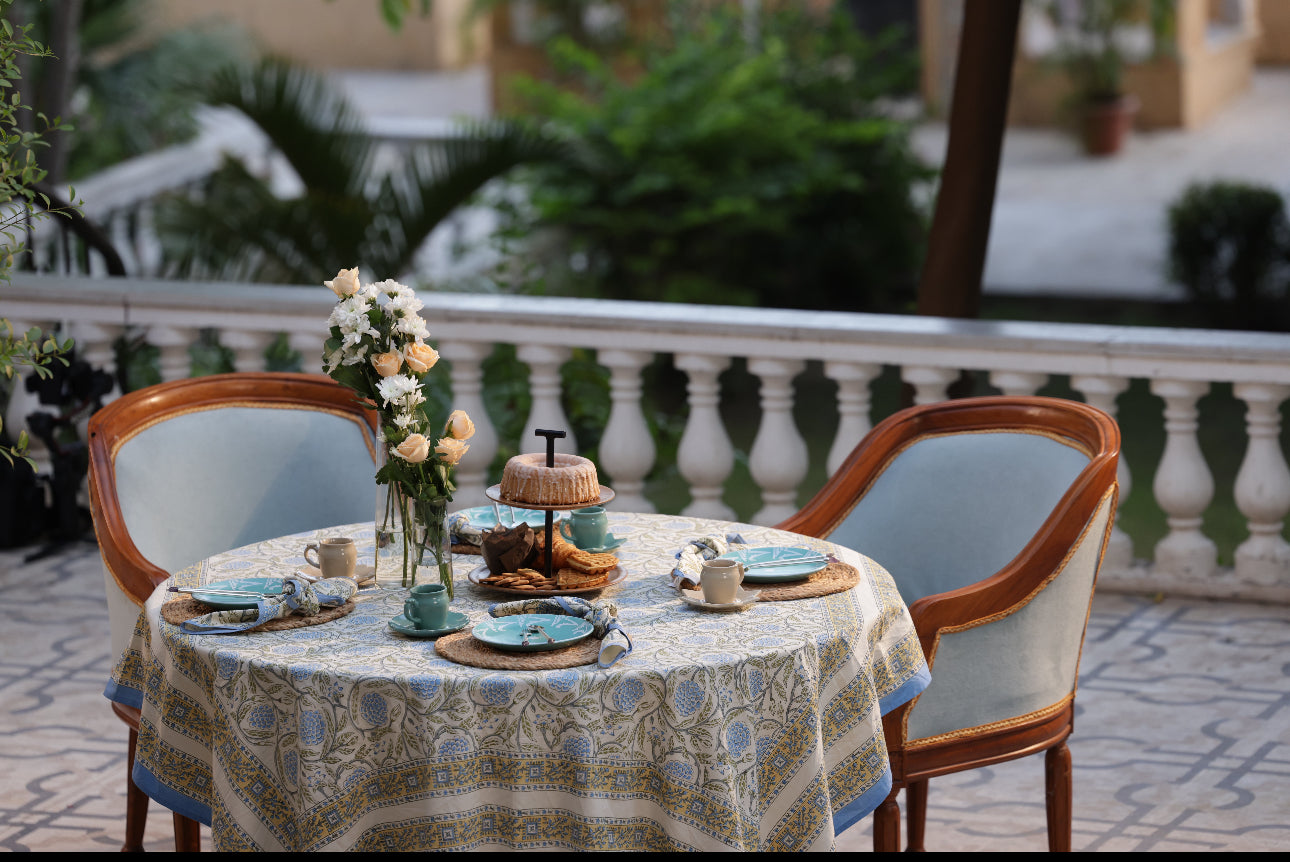 Printed Tablecloth - Wolds Steel