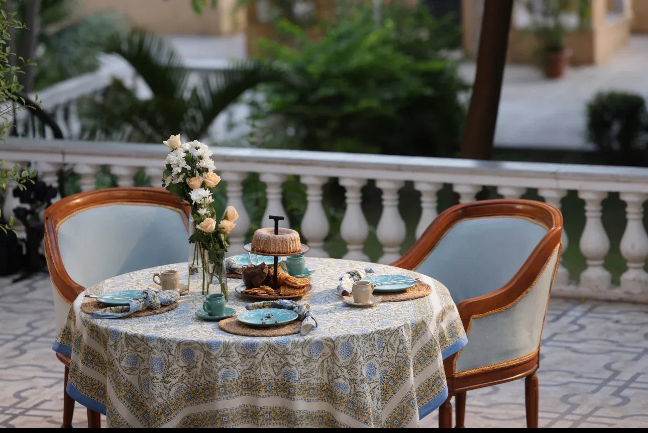 Printed Tablecloth - Wolds Steel