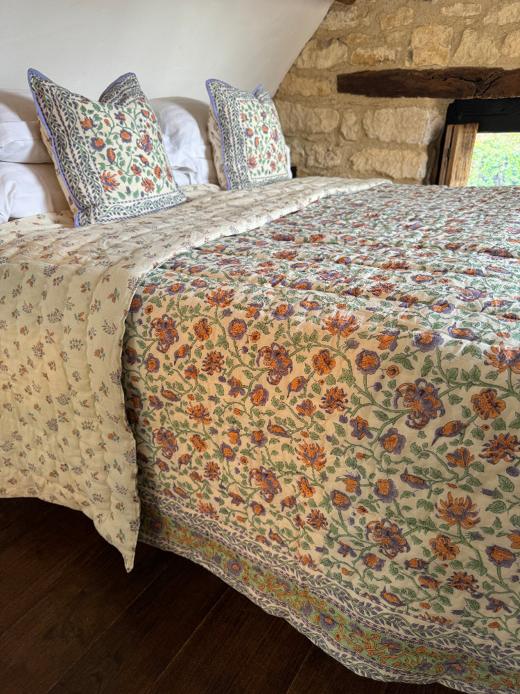 Luxury Quilted Bedspread / Eiderdown - Westington Pistachio