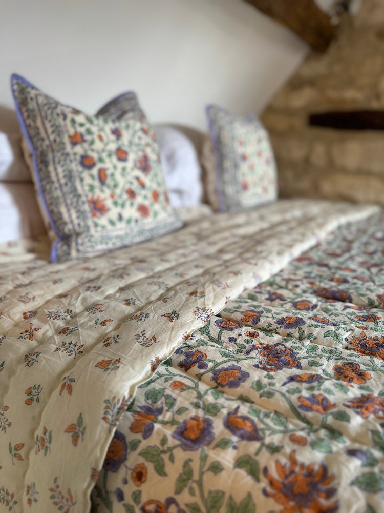 Luxury Quilted Bedspread / Eiderdown - Westington Pistachio