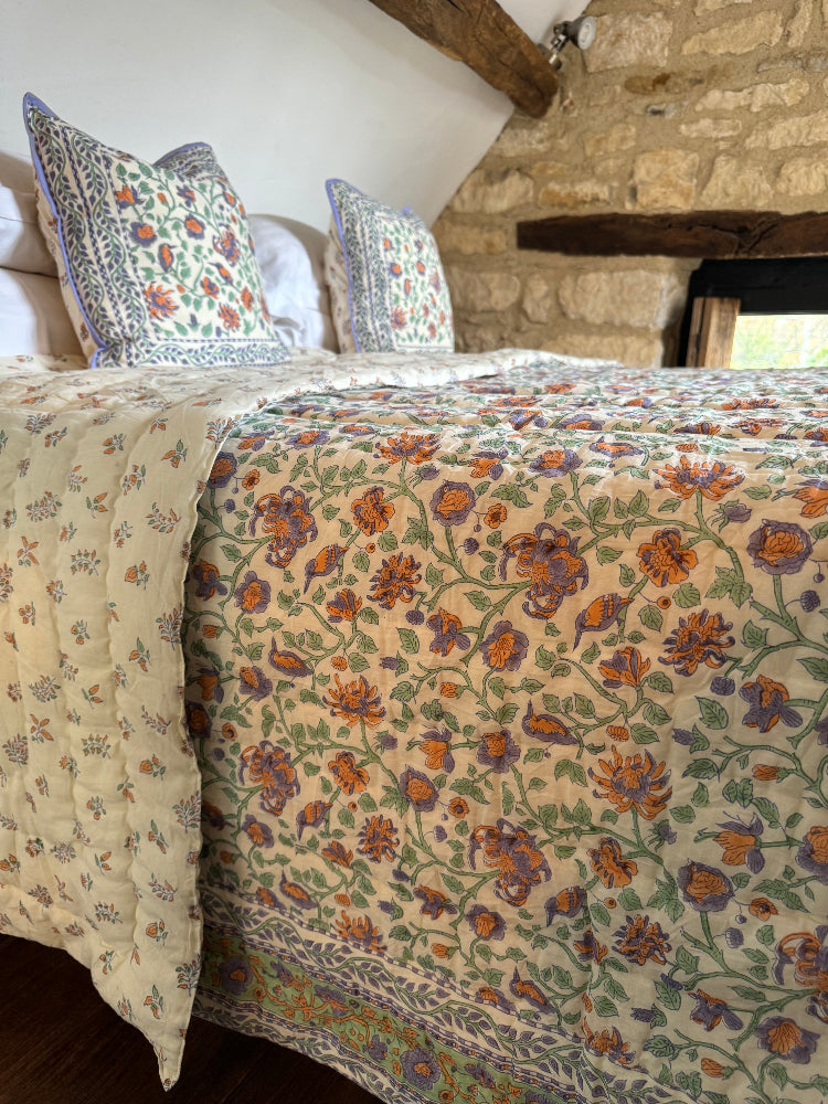 Luxury Quilted Bedspread / Eiderdown - Westington Pistachio