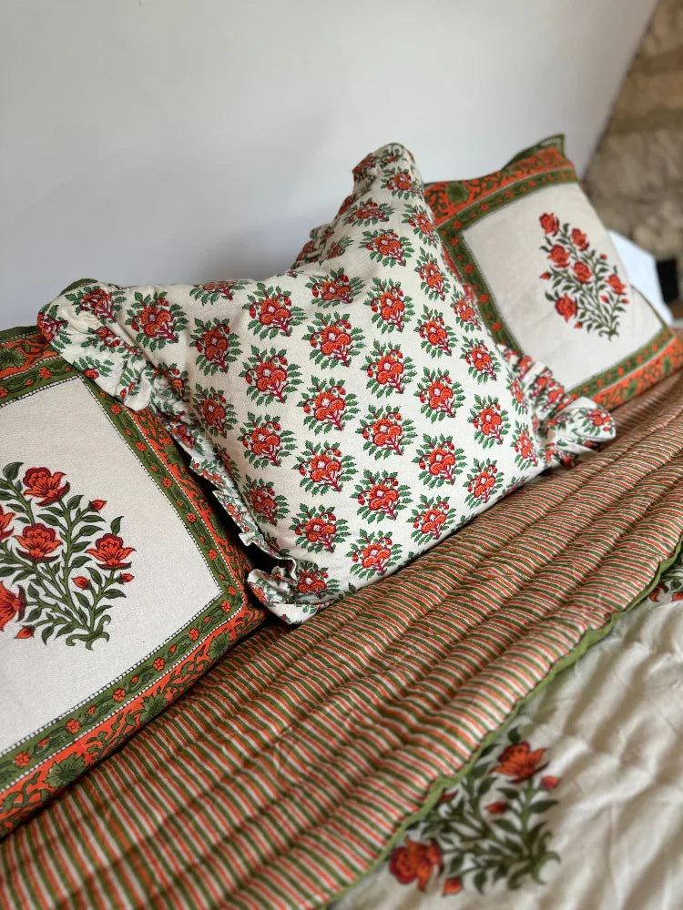 Printed Cushion Cover Piped - Wilson Amber