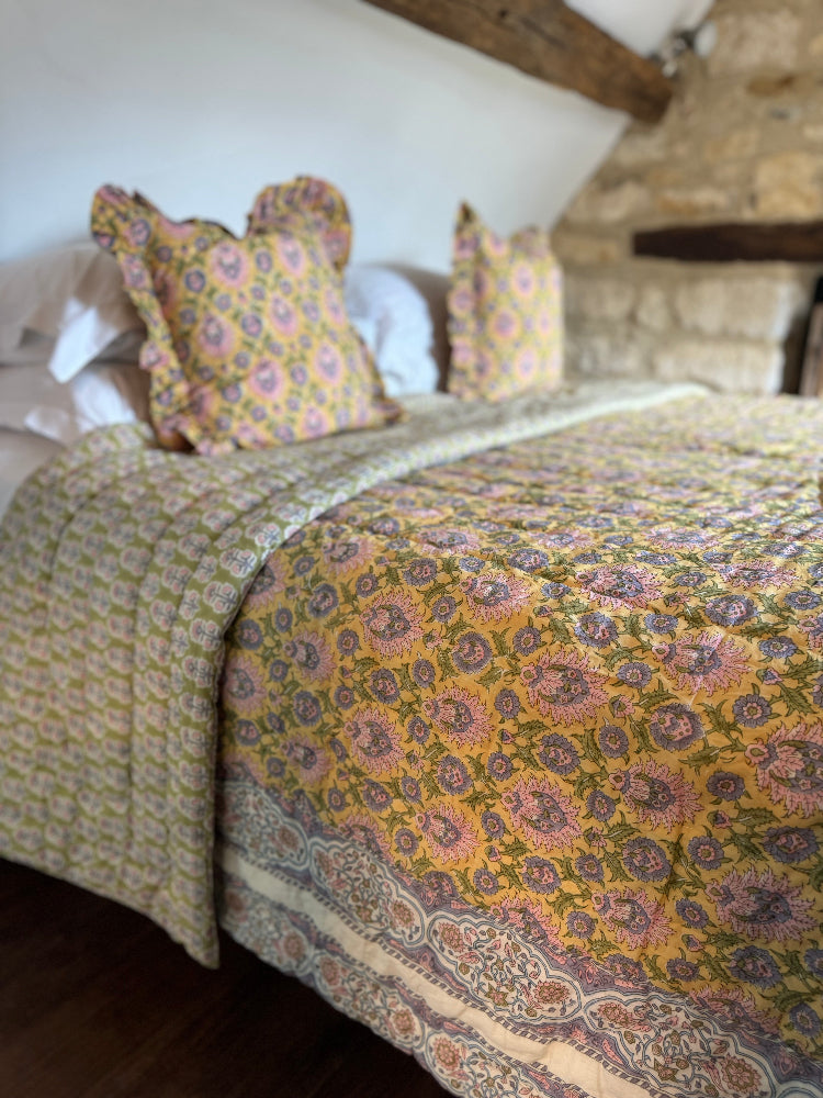Luxury Quilted Bedspread / Eiderdown - Mona Jojoba