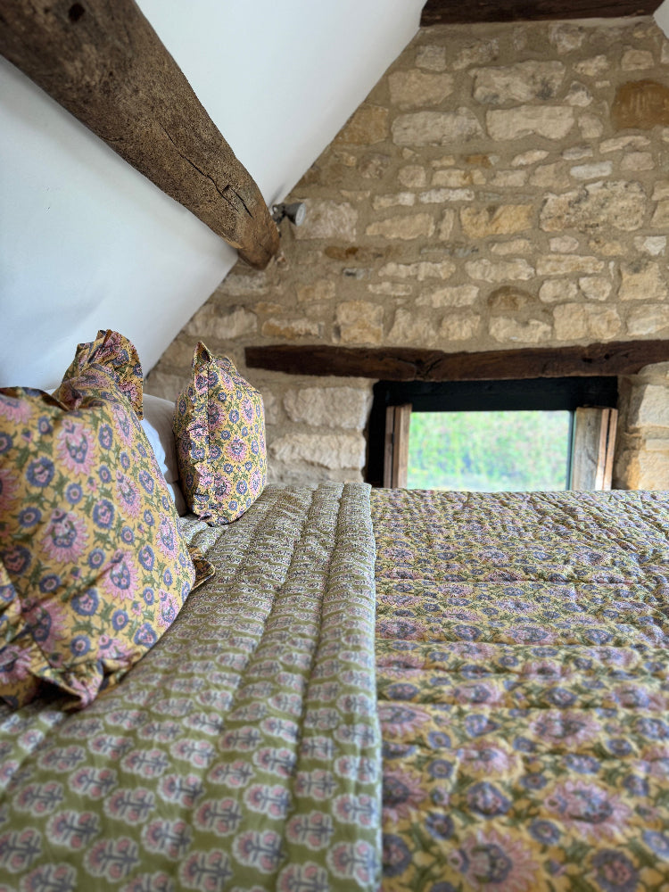 Luxury Quilted Bedspread / Eiderdown - Mona Jojoba