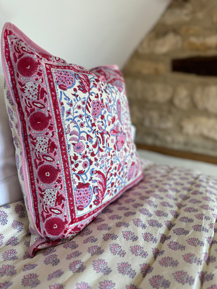 Luxury Quilted Bedspread / Eiderdown - Broad Campden Poppy