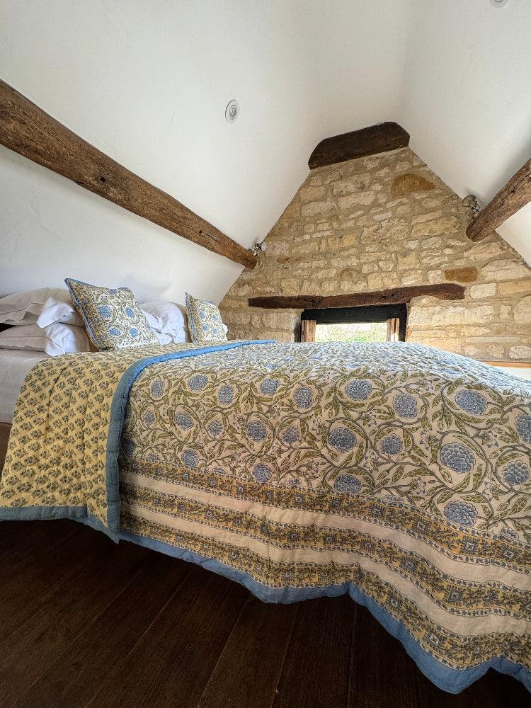 Luxury Quilted Bedspread / Eiderdown - Wolds Steel