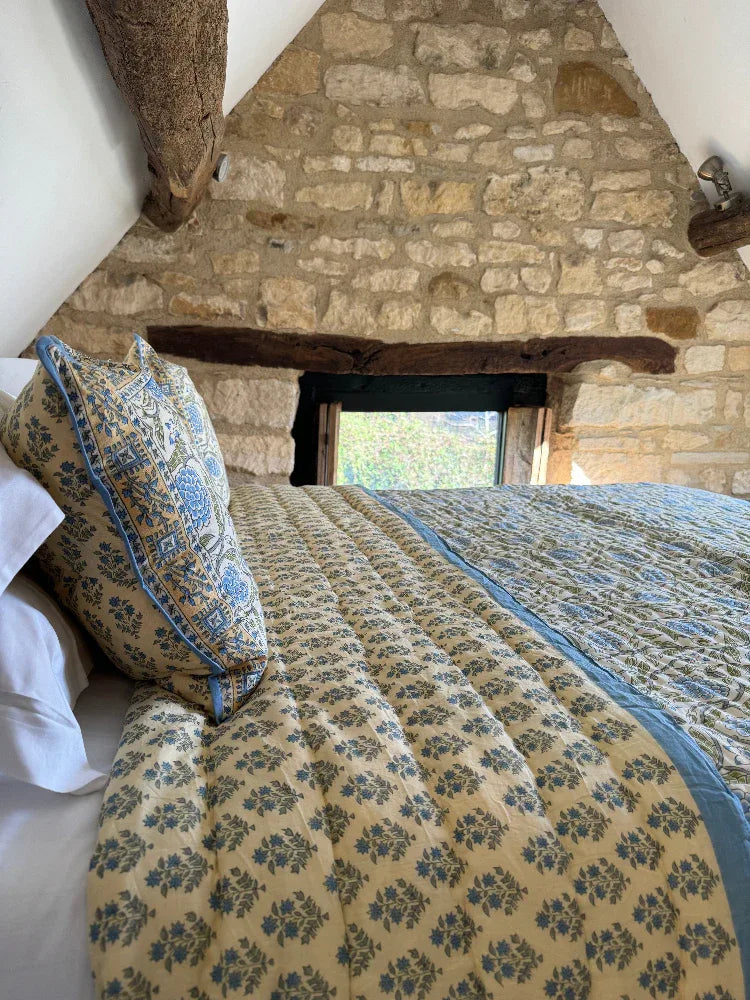 Luxury Quilted Bedspread / Eiderdown - Wolds Steel