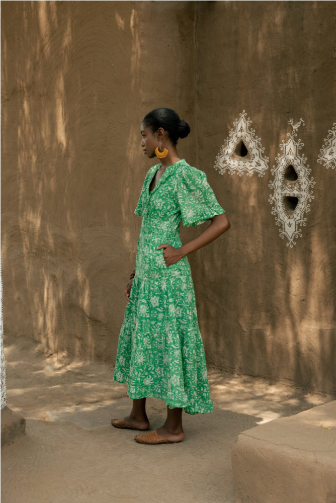 Organic Cotton Dress - Freya Emerald