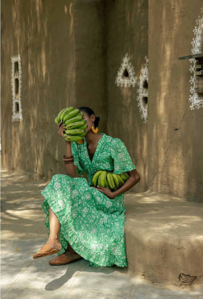 Organic Cotton Dress - Freya Emerald