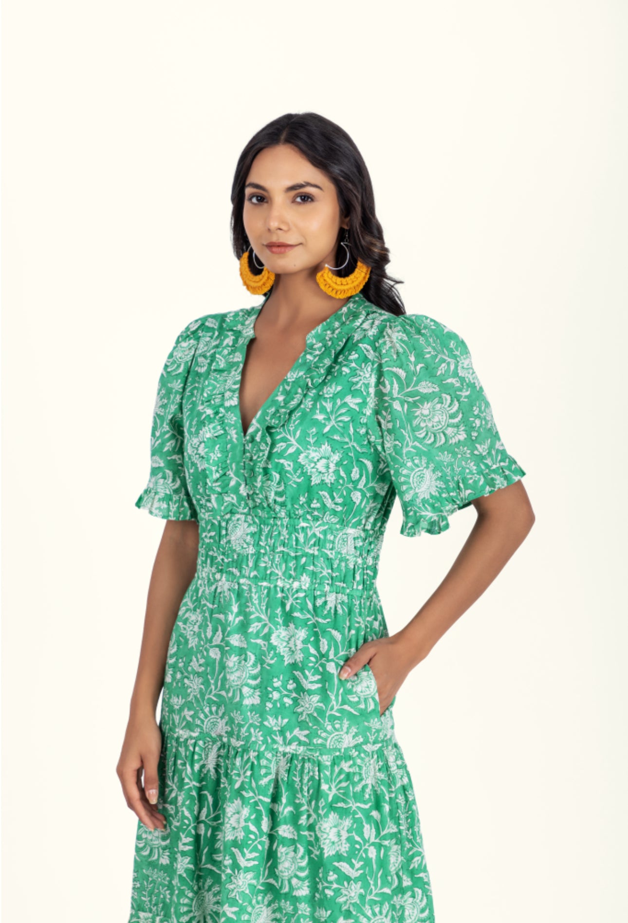 Organic Cotton Dress - Freya Emerald