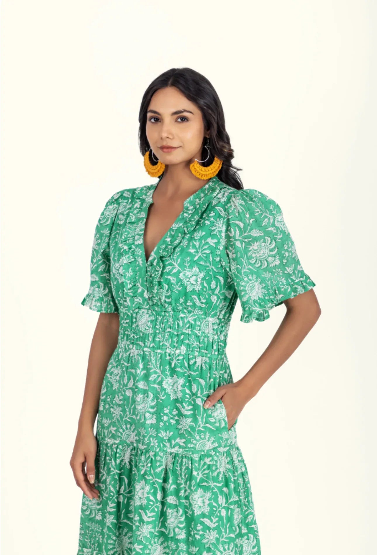 Organic Cotton Dress - Freya Emerald