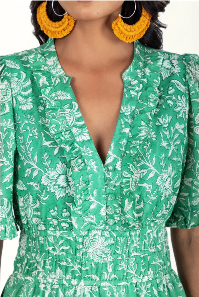 Organic Cotton Dress - Freya Emerald