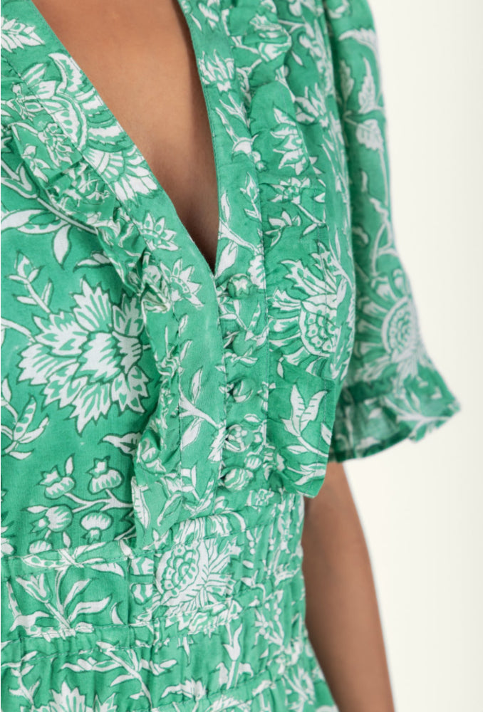 Organic Cotton Dress - Freya Emerald