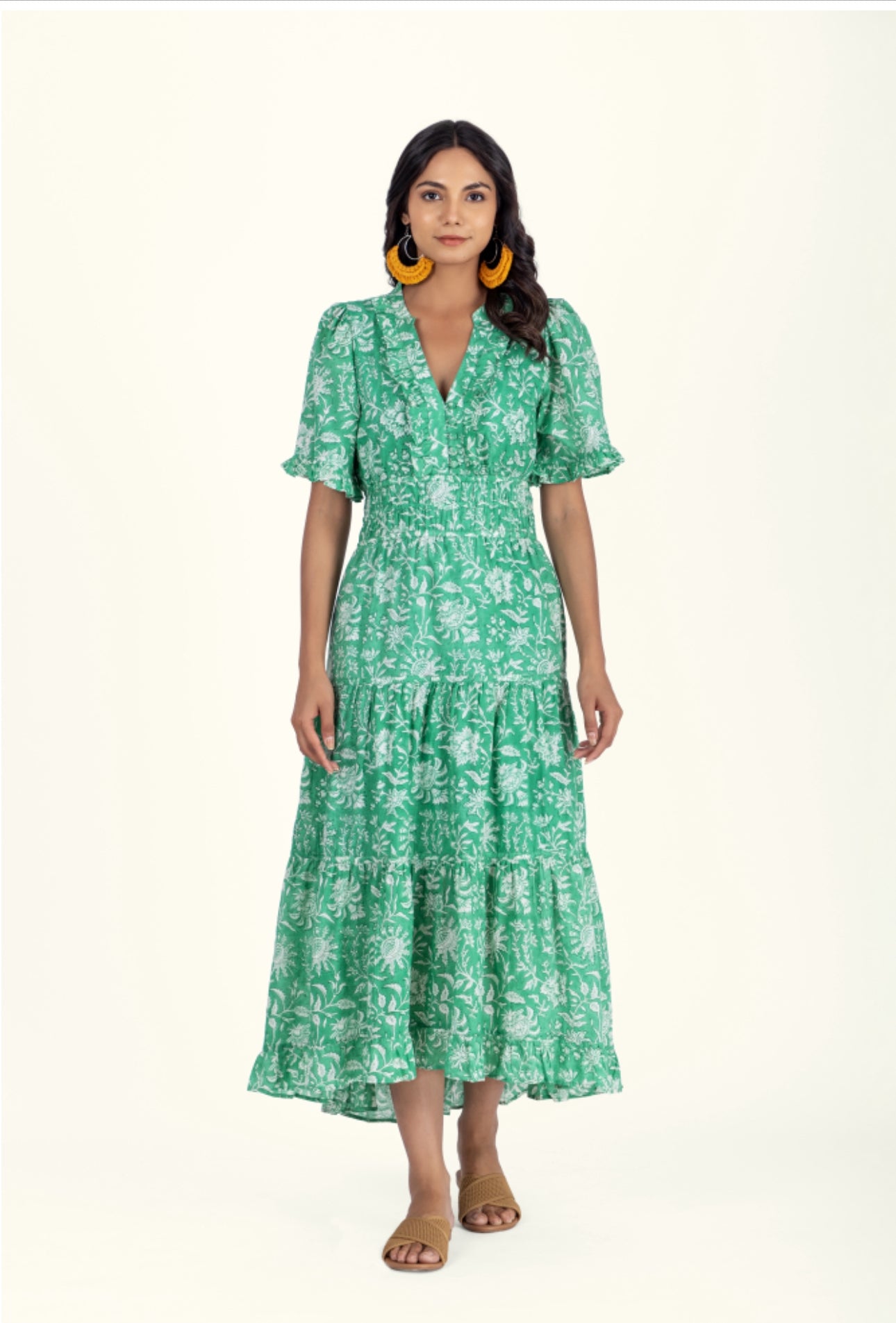 Organic Cotton Dress - Freya Emerald