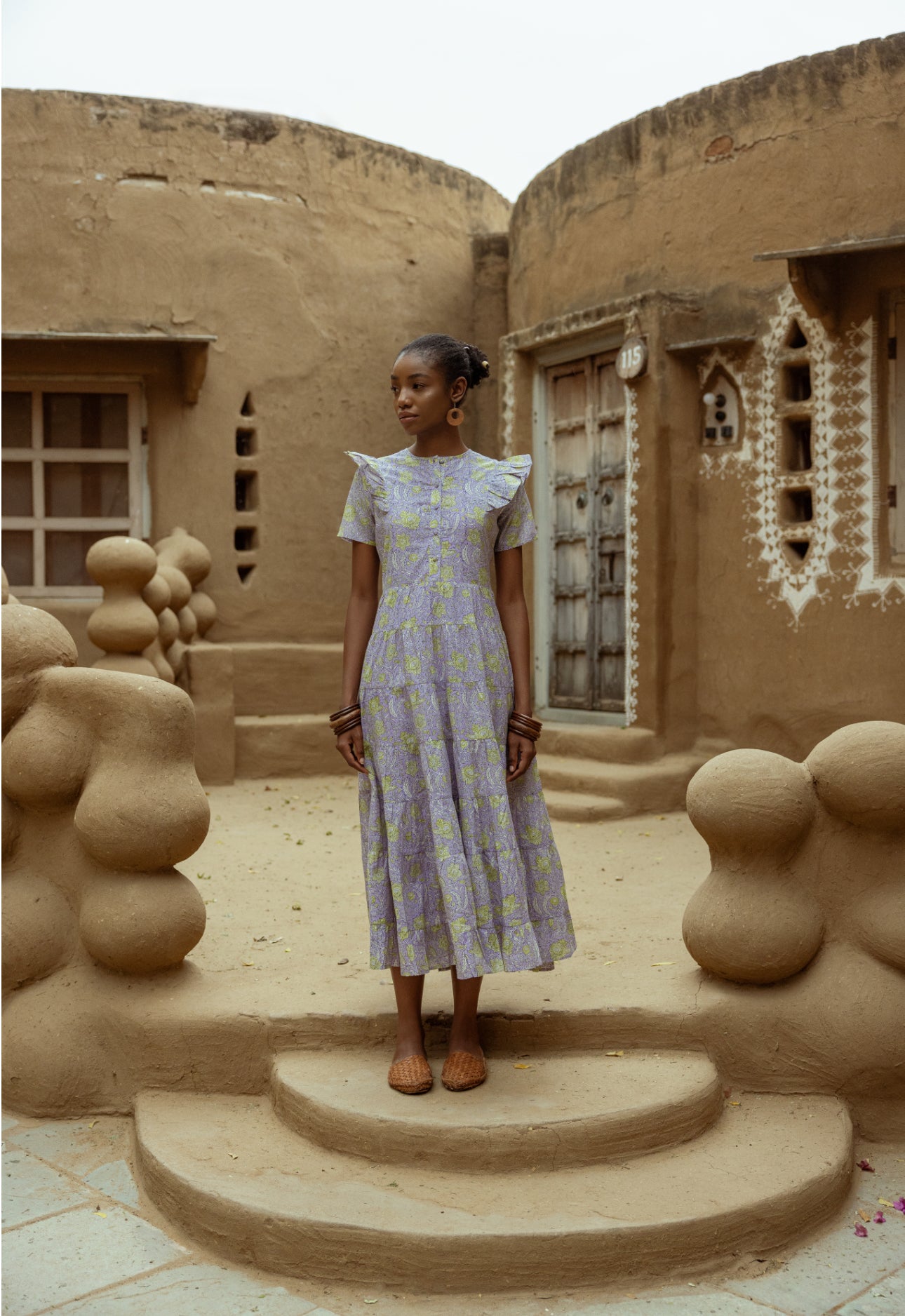 Organic Cotton Dress - Evie Lime