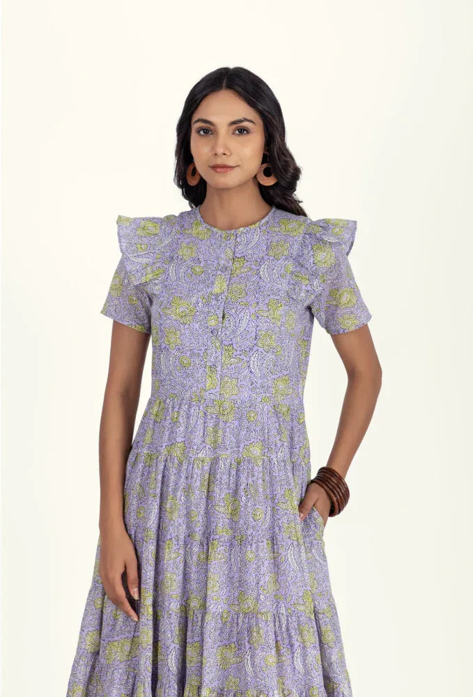 Organic Cotton Dress - Evie Lime
